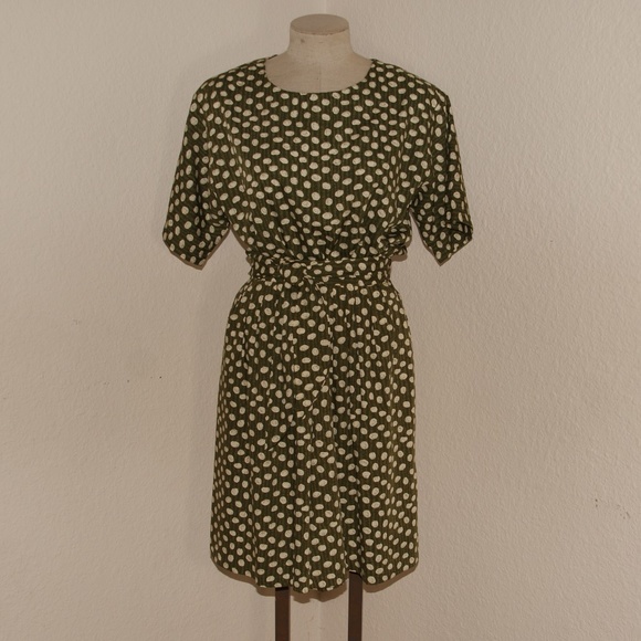 VINTAGE 90's Olive Dots Bermuda Short Suit sz M - Picture 8 of 8